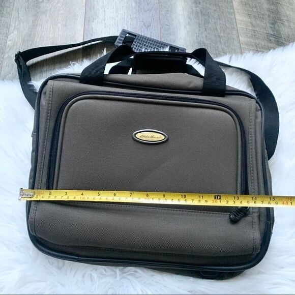 Eddie Bauer Men’s Travel Laptop Carryon Shoulder Bag Olive Green - Picture 8 of 12